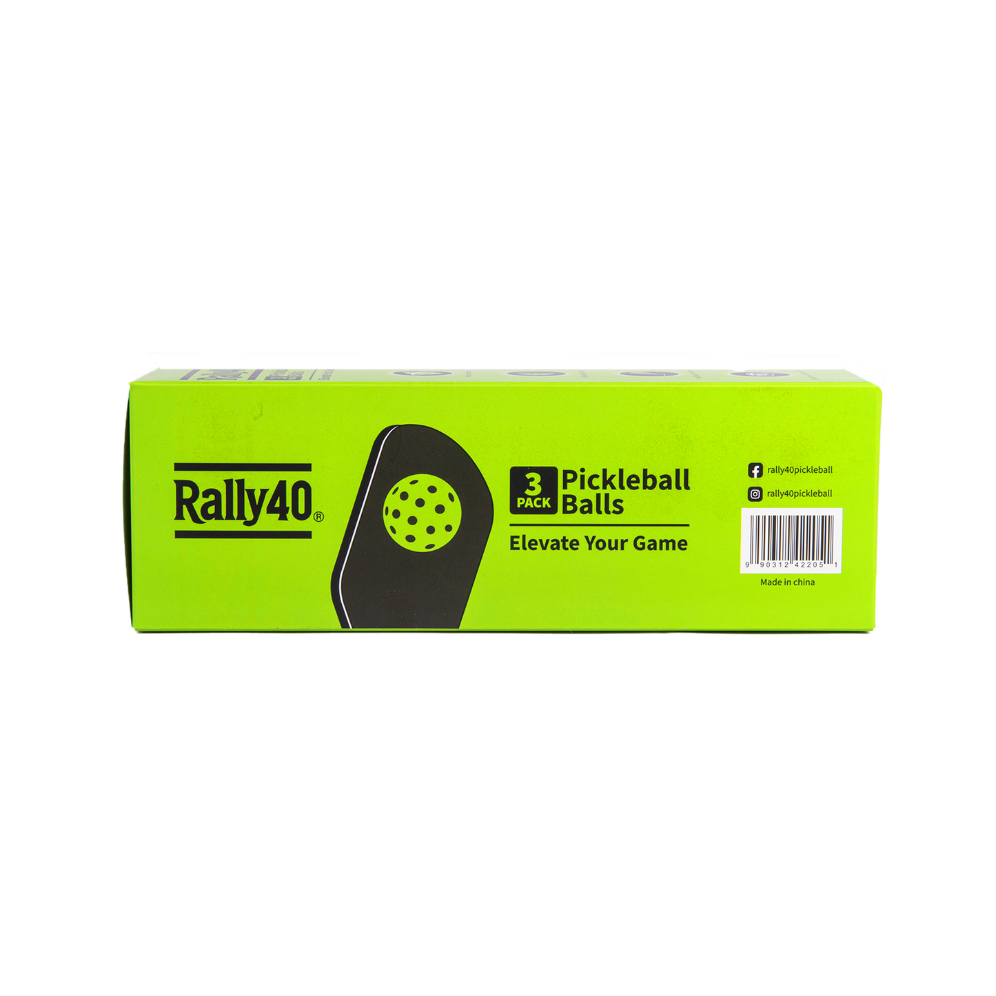 Balles de Pickleball Rally40 – Paquet de 3 (Vert Néon) – Conformes aux normes USAPA